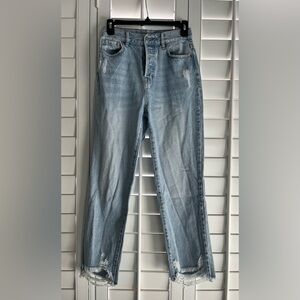 PACSUN High Rise Straight Leg Distressed Jeans Size 25